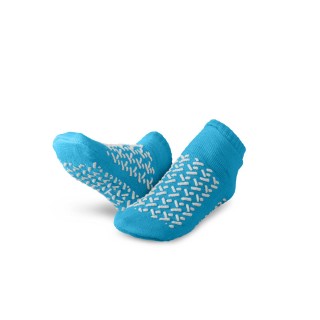 Medline # MDTDBLTREADT - SLIPPER, DOUBLE TREAD, TEAL, TODDLER, 48 PR/CS