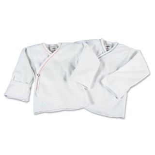 Medline # MDTDDR071P - SHIRT, BABY, SNAPSIDE, MITN CUF, WHT, PREEMIE, 12 EA/DZ