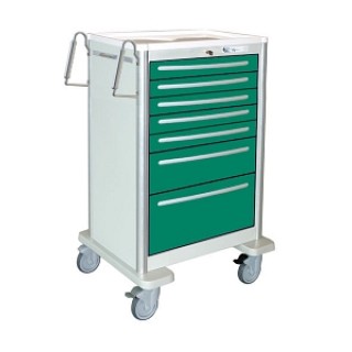 Medline # MPH01WMLA24 - CART, ALUMINUM, 7-DRAWER, 5-3