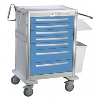 Medline # MPH01WMLA26 - CART, LIGHT ALUM, 7-DRAWER, 5-3
