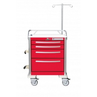 Medline # MPH01WMLA2 - CART, LIGHT ALUM, 4-DRAWER, 2-3