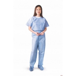 Medline # NON27212M - SHIRT, SCRUB, ROUND-NECK, BLUE, MEDIUM, DISP, 30 EA/CS