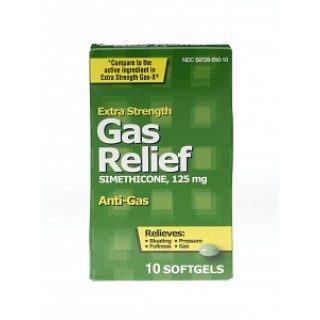 Medline # OTC55010 - SIMETHICONE 125MG SG 10/BX, 10 EA/BX