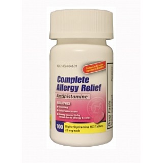 Medline # OTC78101 - DIPHENHYDRAMINE 25MG TAB 100/BT, EACH