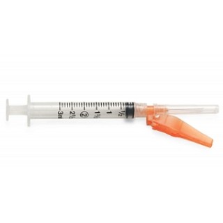 Medline # SYRS103255 - SFTY SYR, 3ML 25GX1.0IN, 1200/CS