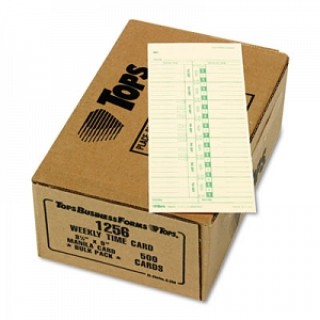 Tops Business Forms # 1256 - CARD, TIME, ACR / SX / CN, 3.5X9, 5/BX