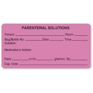 United Ad Label # IV501 - LABEL, PARENTERAL SOLUTIONS -FL PINK, EACH