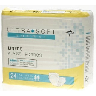 Medline # ULTRASOFTNORM - LINER, INCONTINENT, ULTRASOFT, NORM, 14X25.5, 96 EA/CS