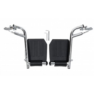 Medline # WCA806965HCMP - FOOTREST, SWING AWAY, HEMI, BLK, FOOTPLATE, 2 EA/PR